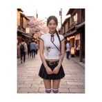 Toum Mandarin Yaka China Motifli Vintage Qipao Kısa Kollu Crop