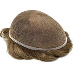TOUPEE.TR TF7959 Fransız Dantel, Erkekler için Protez Saç, Toupee for Men, Doğal dalgalı insan saçı, REMY Saç,%130 saç yoğunluklu, Saç Değiştirme Sistemi, peruk, CE RoH (#2 En Koyu Kahverengi)