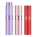Toureal 8ML Boş Parfüm Şişesi (3 Adet) Mini Seyahat Spreyi, Atomizer Püskürtücü (Siyah, Koyu Gri, Gümüş)