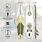 Tourus TS-SM01 Şişme Sup Board 320X81X15 cm – Stand Up Paddle Board Seti, Pompa ve Taşıma Sırt Çantalı Paddle Board - Yeşil