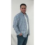Tousus Büyük Beden Ekose Lacivert Erkek Gömlek - 3XL