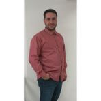 Tousus Büyük Beden Kiremit Çizgili Erkek Gömlek Uzun Kol Klasik Yaka Pamuklu Günlük Stil - 4XL