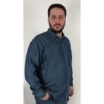 Tousus Büyük Beden Kot Erkek Gömlek - 3XL - Mavi