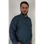 Tousus Büyük Beden Kot Erkek Gömlek - 4XL - Mavi