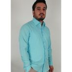Tousus Slim Fit Turkuvaz Erkek Gömlek - XL - Turkuaz