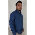 Tousus Slim Fit Western Armürlü İndigo Erkek Gömlek - 2XL