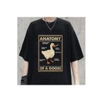 Touz Moda Duck Anatomy Baskılı Siyah Unisex Oversize T-shirt
