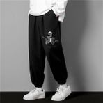 Touz Moda Gothic Confused Skeleton Baskılı Oversize Siyah Unisex Eşofman Altı