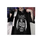 Touz Moda Gothic Devil Unisex Siyah Oversize T-Shirt