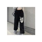 Touz Moda Gothic Skull Hand Baskılı Oversize Siyah Unisex Eşofman Altı