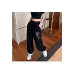 Touz Moda Pixelated Skeleton Baskılı Oversize Siyah Unisex Eşofman Altı