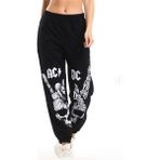 Touz Moda Rock Serisi AC/DC Baskılı Oversize Siyah Unisex Eşofman Altı