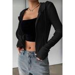 Touz Moda Rolly Basic Slim Fit Fermuarlı Bluz