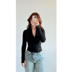 Touz Moda Rover Basic Slim Fit Fermuarlı Bluz
