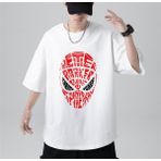 Touz Moda Spider-Man Head Baskılı Beyaz Oversize T-Shirt - XXS