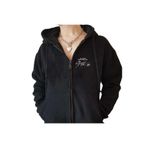 Touz Moda Stray Kids Baskılı Oversize Fermuarlı Siyah Unisex Kapüşonlu Hırka
