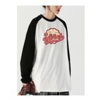 Touz Moda Sweet Reglan Uzun Kollu Baskılı Beyaz T-Shirt