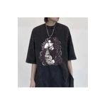 Touz Moda Wednesday Unisex Eskitme Yıkamalı Antrasit Unisex T-Shirt