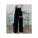 Touz Moda Y2k Bratz Baskılı Oversize Siyah Unisex Eşofman Altı