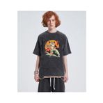 Touz Moda Yıkamalı Artist Cat Unisex Eskitme T-shirt