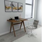 Tova Doğal Ahşap Masif Çalışma Masası, Ceviz, 90X60 Cm
