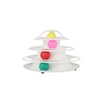 Tower Of Tracks 4 Katlı Fareli Yuvarlak 24x13 cm Beyaz Kedi Oyuncağı