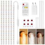 Towisituati anahtarlı LED tavan lambası, 6x50 cm LED taban dolabı aydınlatma mutfak, TV için sıcak beyaz mutfak armatürü, dolap, vitrinler, masa, 3000K-6000K [enerji sınıfı F]
