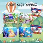 Tox 4 Set - 96 Parça Tox Oyun Parkı ve Deniz Kızı 5+ Keçe Yapboz - 5 Yaş Puzzle T40 T41