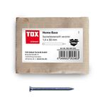 TOX 63600202 Home Base Süpürgelik Kalemleri, Mavi Galvanizli, Derin Gömme Başlı, Geri Dönüştürülebilir Kağıt Ambalajında, Süpürgelik, Çıta, Ahşap vb. Sabitlemek için, 100 Adet, Gümüş, 1,4 x 30 mm