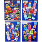 Tox T225 T106 T751 T761 Masal Kahramanları Aile Bireyleri Meslekler ve Emojiler 4 Set 40 Parça Parmak Kukla