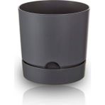 ToXA 0,5 Litre Begonya Saksı 9cm Mat Plastik Drenajlı Tabaklı Çiçek Saksısı - Gri - 0,5L