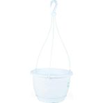 ToXA 1,7 Litre Askılı Makrome Saksı Beyaz Tabaklı Safir Plastik Tavan Askı Parlak Çiçek Saksısı No1 - 1,7L