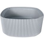 ToXA 1,8 Litre Granit Gri Pera Aranjman Saksı Plastik Bitki Çiçek Kaktüs Saksısı No2 19,8x9,1 Cm