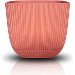 Toxa 1,8 Litre Pastel Pembe Mercan Kare Saksı Plastik Çiçek Bitki Kaktüs Sukulent Saksısı No3