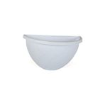ToXA 2.4 Litre Beyaz Yarım Duvar Balkon Saksısı Bahçe Duvarı Mat Plastik Saksı Damla No2 29,5x17,5cm