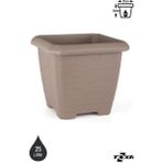 ToXA 25 Litre Tabaksız Kare Büyük Boy Plastik Bahçe Çiçek Saksısı Hisar Kale No3 - 25L Tabaksız - Mocha