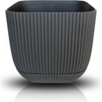 Toxa 4 Litre Antrasit Gri Mercan Kare Saksı Plastik Çiçek Bitki Kaktüs Sukulent Saksısı No4