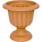 ToXA 9,8 Litre Kahverengi Nergis Saksı Ayaklı Mat Plastik Nergiz Kapıönü Balkon Bahçe Saksısı No1 Ø35x36cm