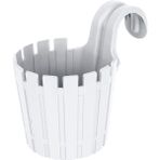 ToXA Akasya Tekli Kolay Askı 1,5 Litre Beyaz Askılı Balkon Küpeşte Saksısı Plastik Çit Saksı 15CM - 1,5L