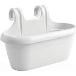 ToXA Hera Askılı Balkon Saksısı 6,5 Litre (39cm) Drenaj Izgaralı ve Denge Aparatlı - 1 Adet - Beyaz