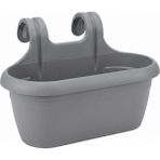 ToXA Hera Askılı Balkon Saksısı 6,5 Litre (39cm) Drenaj Izgaralı ve Denge Aparatlı - 1 Adet - Gri