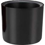 ToXA Mimoza 14CM Siyah 1,5 Litre Orta Boy Kaktüs Sukulent Saksısı Süzgeçli Ortak Parlak Saksı 14 cm - 1,5L