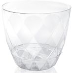 ToXA Orkide Saksısı Prizma Desenli Tabaklı Şeffaf Plastik Kristal Yakamoz Orkide Saksı - 0,65 Litre