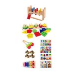Toy Oyuncak Okul Öncesi 10 Lu Set Montessori Eğitici Ahşap Kavram Oyuncakları Ritim Müzik Aletleri Yapboz Puzzle