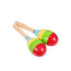 Toy Oyuncak Okul Öncesi 2 Adet Ahşap Marakas 20 cm Ritim Perkusyon Oyuncak Çocuk Müzik Aleti