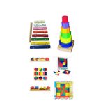 Toy Oyuncak Okul Öncesi Ahşap Oyuncak 7Li Kavram Seti Geometrik Şekiller Parça Bütün Eşleştirme Montessori Materyalleri