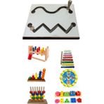 Toy Oyuncak Okul Öncesi ahşap Oyuncak Montessori Kavram Seti Anaokulu Özel Eğitim Materyalleri 7 Li Set1 Adet - Çok Renkli