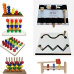 Toy Oyuncak Okul Öncesi ahşap Oyuncak Özel Eğitim Anaokulu Materyalleri 7 Li Set1 Adet - Çok Renkli
