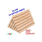 Toy Oyuncak Okul Öncesi Ahşap Ritim Çubuğu 23 cm. 10 Çift Anaokulu 1.Kalite Çocuk Perküsyon Müzik Aleti