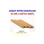 Toy Oyuncak Okul Öncesi Ahşap Ritim Çubuğu 23 cm. 2 Çift (4 ADET) Ritim Sopası